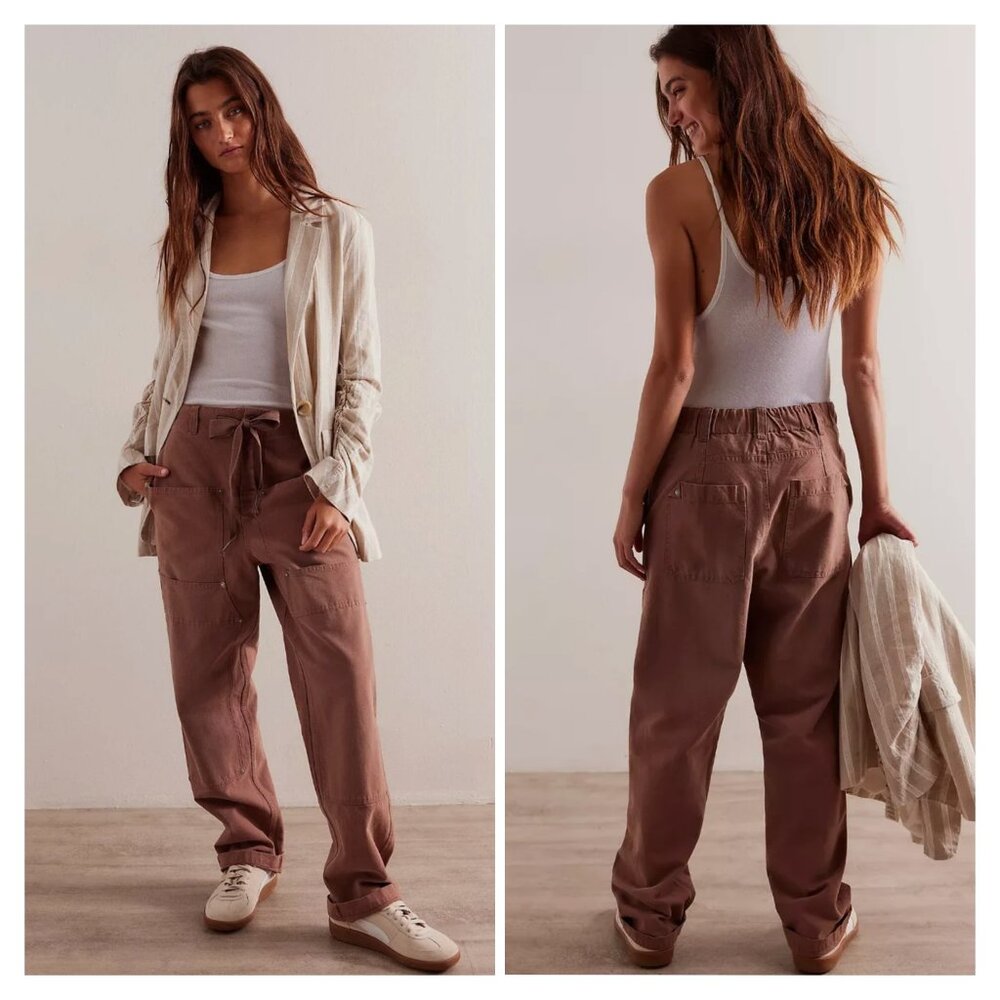 FP We the Free Hayden Pull On Pants in Brownie Size Cargo Bohemian Size Medium